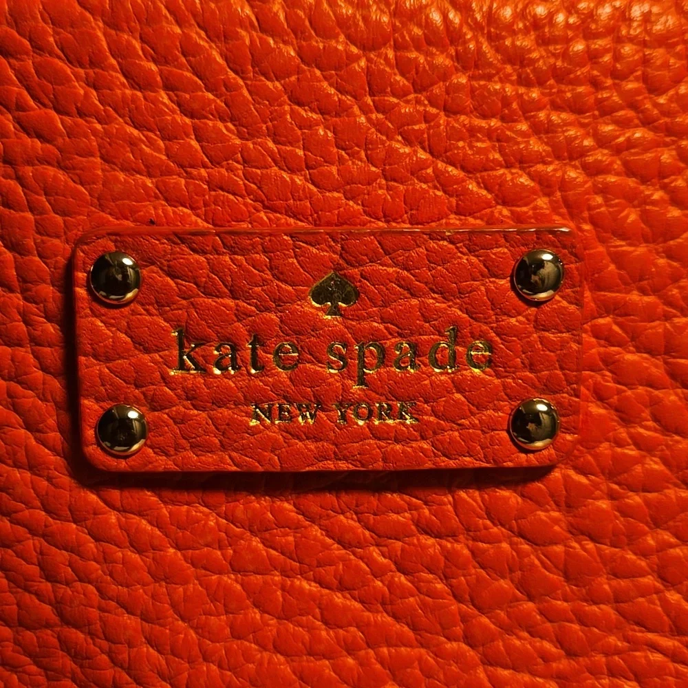 Kate Spade Pebble Leather Tote Orange & Pink - Picture 2 of 12